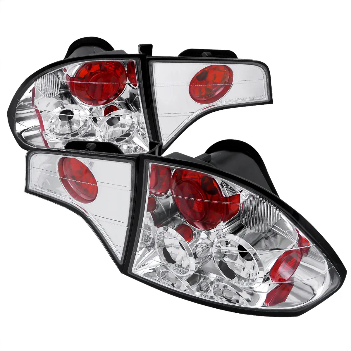 2006-2011 Honda Civic Sedan Tail Lights (Chrome Housing/Clear Lens)