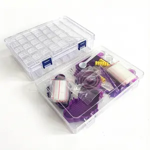 52Pcs Diamond Painting Tools Kit Purple Professional DIY Accessories Set with Storage Box, Multi-slot Trays, 3 Pen Styles, Wax, Funnel and Spoon for Adult Craft Lovers, Essential Organizer for 5D Diamond Art Cross Stitch