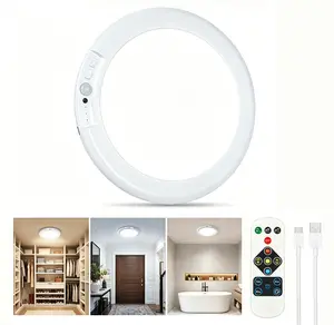 [SummerVibes]2Pcs Battery Operated Ceiling Lights Rechargeable Motion Sensor Light Indoor Wireless Shower Light with Remote 3000K 4500K 6500K 7.48in Dimmable Timing Motion Activated Lamp for Closet Shower