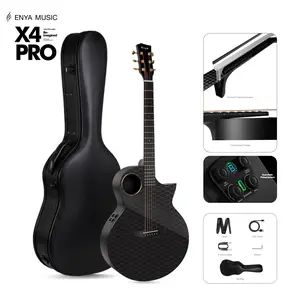 【Enya X4 PRO/ X4 PRO MINI】 Carbon Fiber Acoustic Electric Guitar, 41-Inch Full Size Cutaway Design, AcousticPlus Pickup System with Built-in Effects & Tuner, Includes Deluxe Hard Case, Leather Strap, Cable, Christmas Gift, TikTokShopHolidayHaul