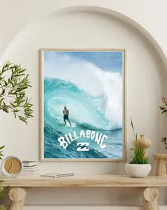 Billabong Surfer Wave Poster - Ocean Adventure Surfing Wall Art - Extreme Sports Décor