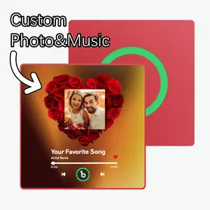 【Customization】Custom Music Fridge Magnet with Rose and Photo Colorful with Frame New 4.0 Upgrade Album Fridge Magnet That Can Be Played