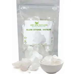 Alum Stone for Face (3.5 oz - 0.2 lb) Piedra de Alumbre para Lavado Intimo - Natural Fitkari Stone for Shaving - Phitkari Alum Crystal Rocks | Potassium Alum (100g)