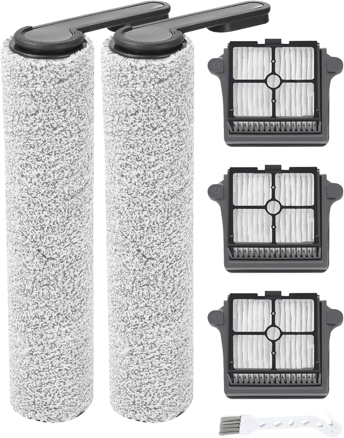 Replacement Brushs Roller + HEPA Filters Replacement Parts For Tineco Floor ONE S6/S7 Pro Cordless Wet Dry Vacuum Cleaner,Replacement Parts Kit Include 2 Brush Roller, 3 HEPA Filters, 1 Cleaning Brush