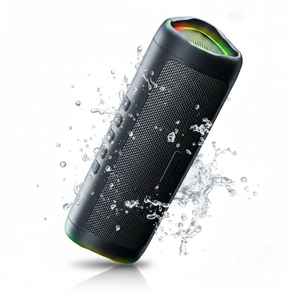 Portable Bluetooth Speaker with HD Stereo Sound | Wireless Mini Speaker with Deep Bass, RGB Lights, Built-in Mic, TF Card & AUX Support | Rechargeable Outdoor Speaker Connection Compact Charging Android Cable Audio Device