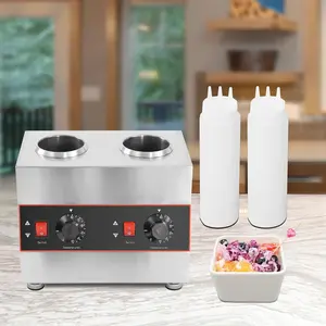 Electric Chocolate Sauce Warmer Toppings Bottle Hot Cheese Dispenser with Squeeze Adjustable Temperature High Working Efficiency Small Floor Area for Heating Fudge Caramel Pepper Curry Butter Kitchen Utensils Slivery