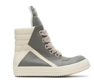 1002105 Rick Owens Gray Temple Jumbolace Geobasket Sneakers