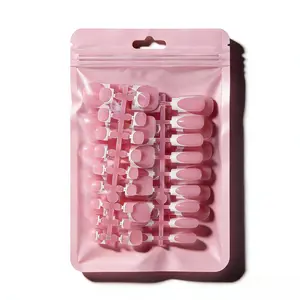 Everyday Glam Press-Ons – Classic White French Medium Square Nails (60 pcs), Includes Matching Toenails for Full At-Home Manicure & Pedicure