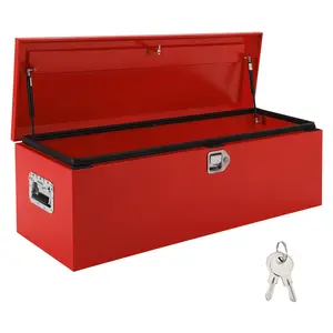 Garvee Truck Bed Tool Box 48x15x15 Inch Heavy Duty Steel Metal Tool Box for Truck Bed, Secure Storage Organizer, Waterproof Design, Gas Strut Lid, Orange Peel Finish for Pickup, RV, Trailer