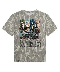 Southern Boy Hunting Camouflage T-Shirt, Country Hunter Graphic Tee, Lightweight Outdoor Outfit, Funny Rural Lifestyle Streetwear Style 2026