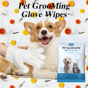 Lick-Safe No-Rinse Gloves | Gentle Ingredients | Odor-Eliminating Essential | Pet Bath Wipes | Universal Cleaning for Cats and Dogs