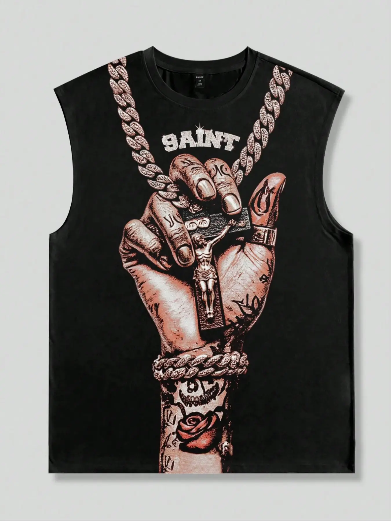 Men's Sleeveless T-Shirt Hypebeast Streetwear Fashion Street Style Top, Modern City Fit for Summer, Casual Striped Design, Fitted, Menswear, Casual Fashion Tee, Casual Fashion Clothing