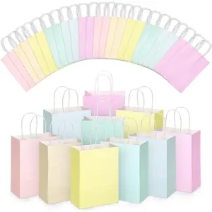 34 Colorful Kraft Paper Gift Bags with Handles, Ideal for Parties, Birthdays, Candy, Shopping, Small Business Decor, Multifunctional Storage Bags