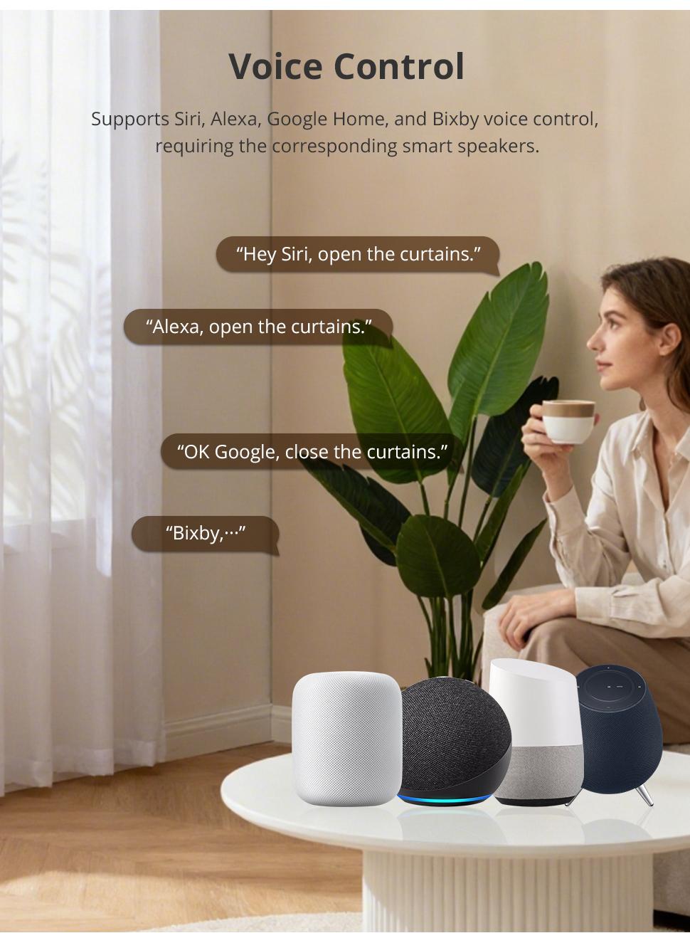 Zemismart Fully Automatic Electric Curtain Sliding Rail Directly Connected to Apple HomeKit for Easy Control and Installation