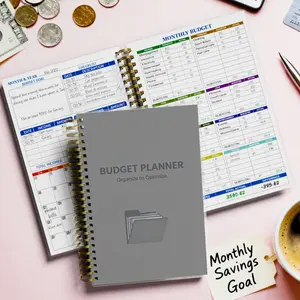 Monthly Expense Tracker & Budget Planner Book - Undated Financial Organizer for Money Management, A5 Spiral Bill Logbook for Savings & Debt, Personal Finance Notebook 100gsm