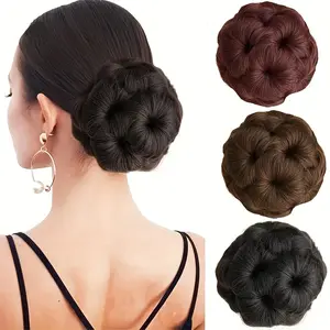 Woman Wigs Synthesis Chignon Extension Clip In Hair Women Hairpiece Curly Hair Bun Hair Extension Hair Accessories Halloween Christmas Synthetic