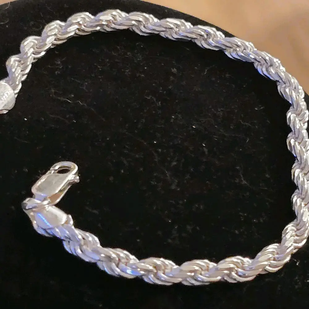 8 inch Genuine Silver Diamond Cut Bracelet ITALY 925