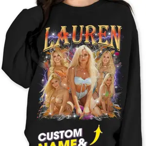 Mit & Mi Women’s V-Neck Custom Bootleg Rap Tee: Comfortable Customized Sweatshirts & Crewneck Shirts for Boyfriend & Girlfriend