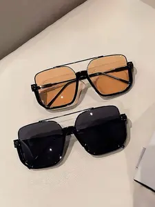 Unisex Simple Style Plain Color Sunglasses, Trendy Casual Sunglasses for Everyday Use, Fashion Accessories for Outdoor Activities, Trendy Styling Sunglasses