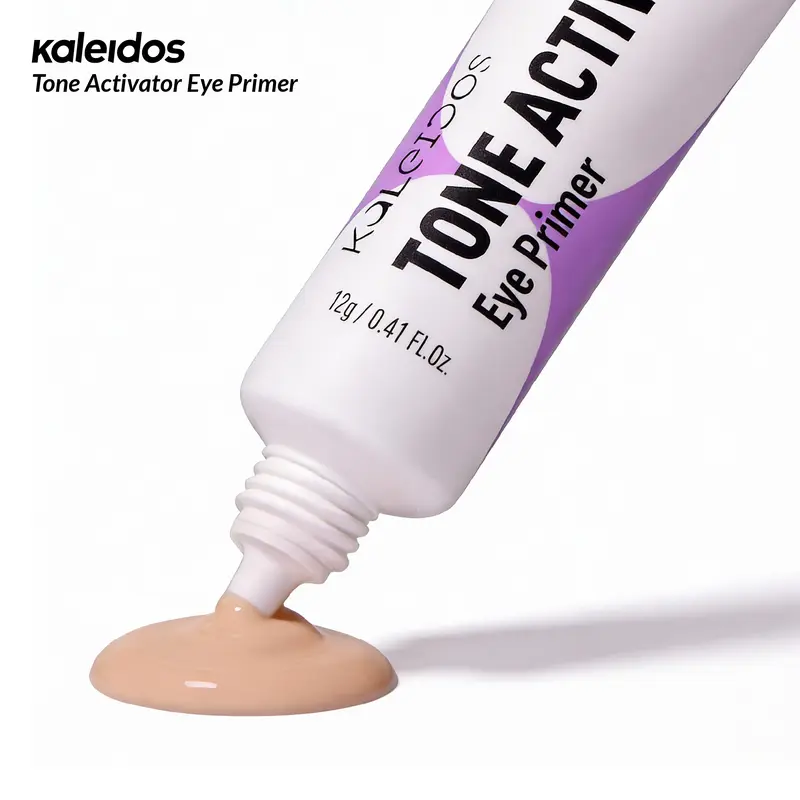 Kaleidos Tone Activator Eye Makeup Primer Cream - 0.4oz Flawless, Weightless, Cruelty-Free, Vegan, Waterproof, Crease-Resist Eyeshadow Base, Enhances Eyeshadow Vividness, Suitable for Multiple Skin Types, Festival Makeup, Cosmetic Gift