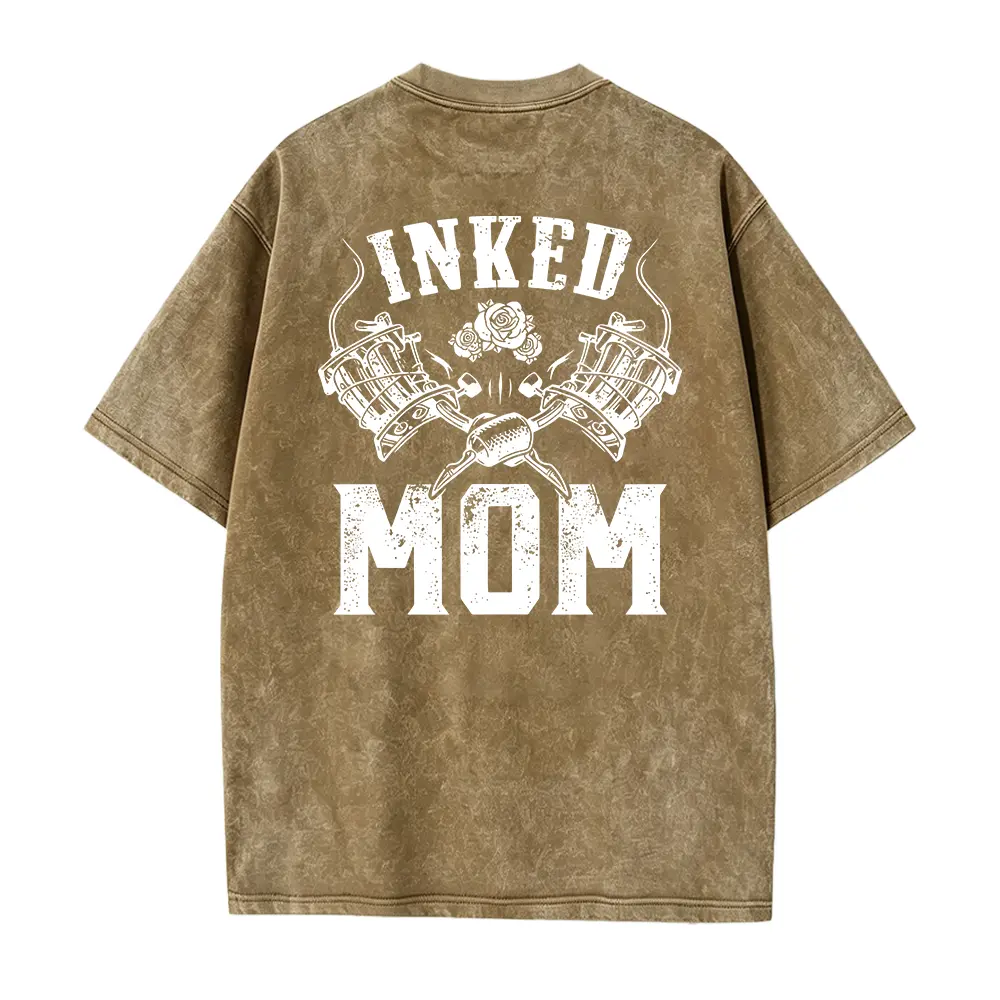 Inked Mom Tattoo Graphic T-Shirt, Cool Mom Streetwear Tee, Tattoo Lover Gift for Mothers