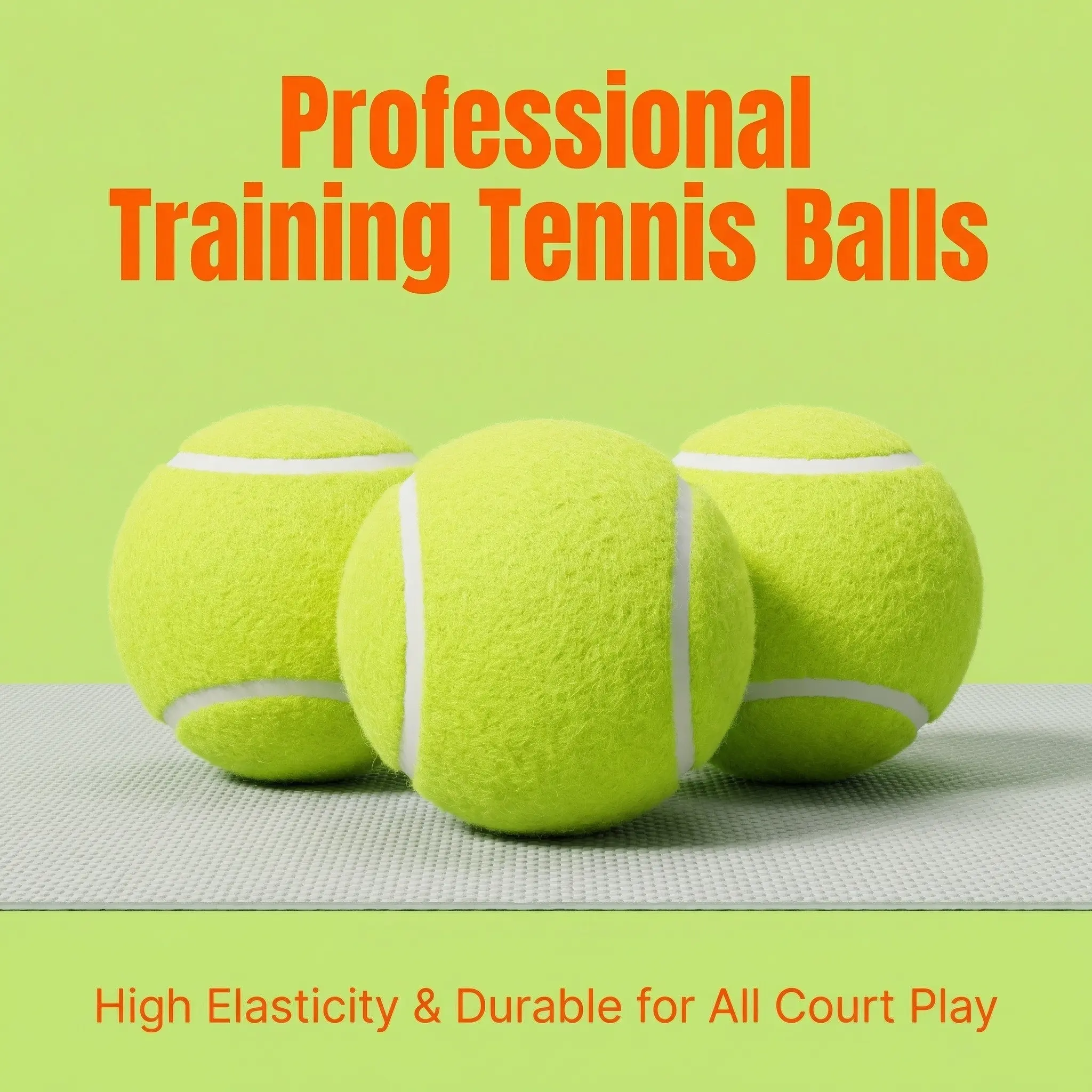 Professional Grade Tennis Balls, 12 Pack with Premium Rubber Core and Heavy Duty Felt, Standard Size High Bounce Balls for All Court Training, Universal Fit, All Court Fit, High Elasticity
