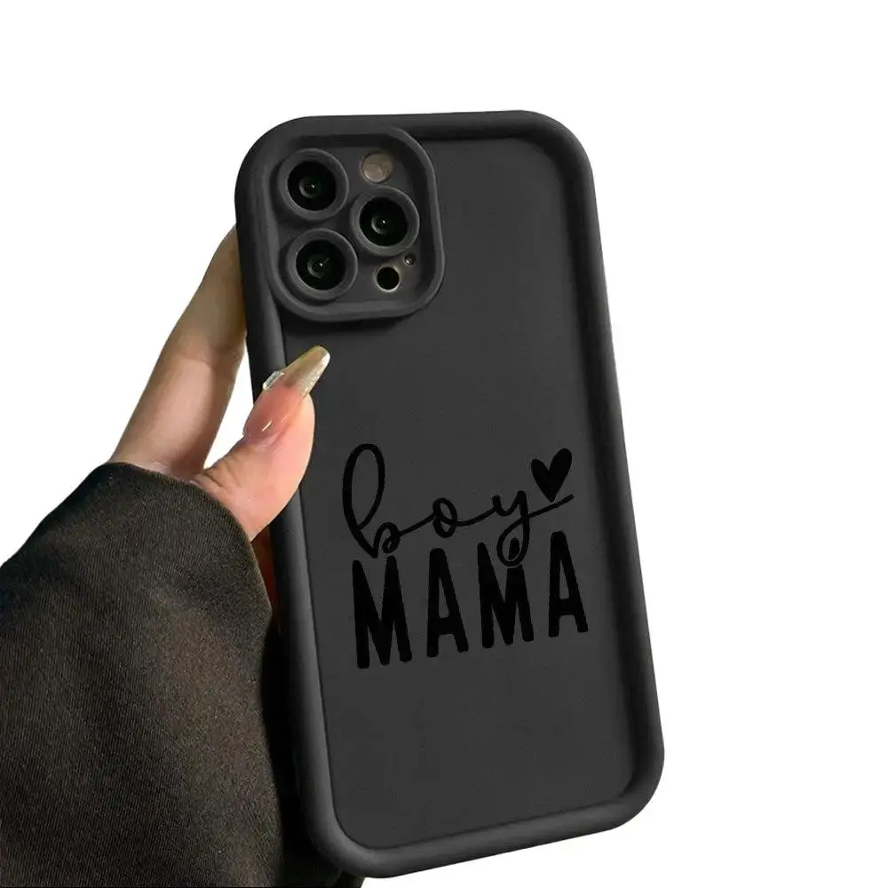 TPU Protective Smartphone Cover - Boy MAMA Text, Heart Pattern, Creative Cartoon, Eye of Providence Motif - Handheld Cellphone Accessories for iPhone 17,16,15,14,13,12,11 PLUS PRO MAX Series