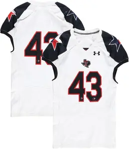 Texas Tech Red Raiders Team-Issued #43 White and Black Jersey from the 2013 NCAA Football Season - Size 48