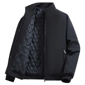 Men’s Bomber Jacket with Quilted Lining, Zip Closure, Stand Collar — Warm Winter Outerwear, Medium Fit, Essential Winter Outerwear