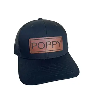 Poppy Leather Patch Trucker Hat Is A Meaningful Father Day Gift For Dad, Featuring A Refined Leather Patch Design That Brings A Simple Yet Stylish And Distinctive Look.