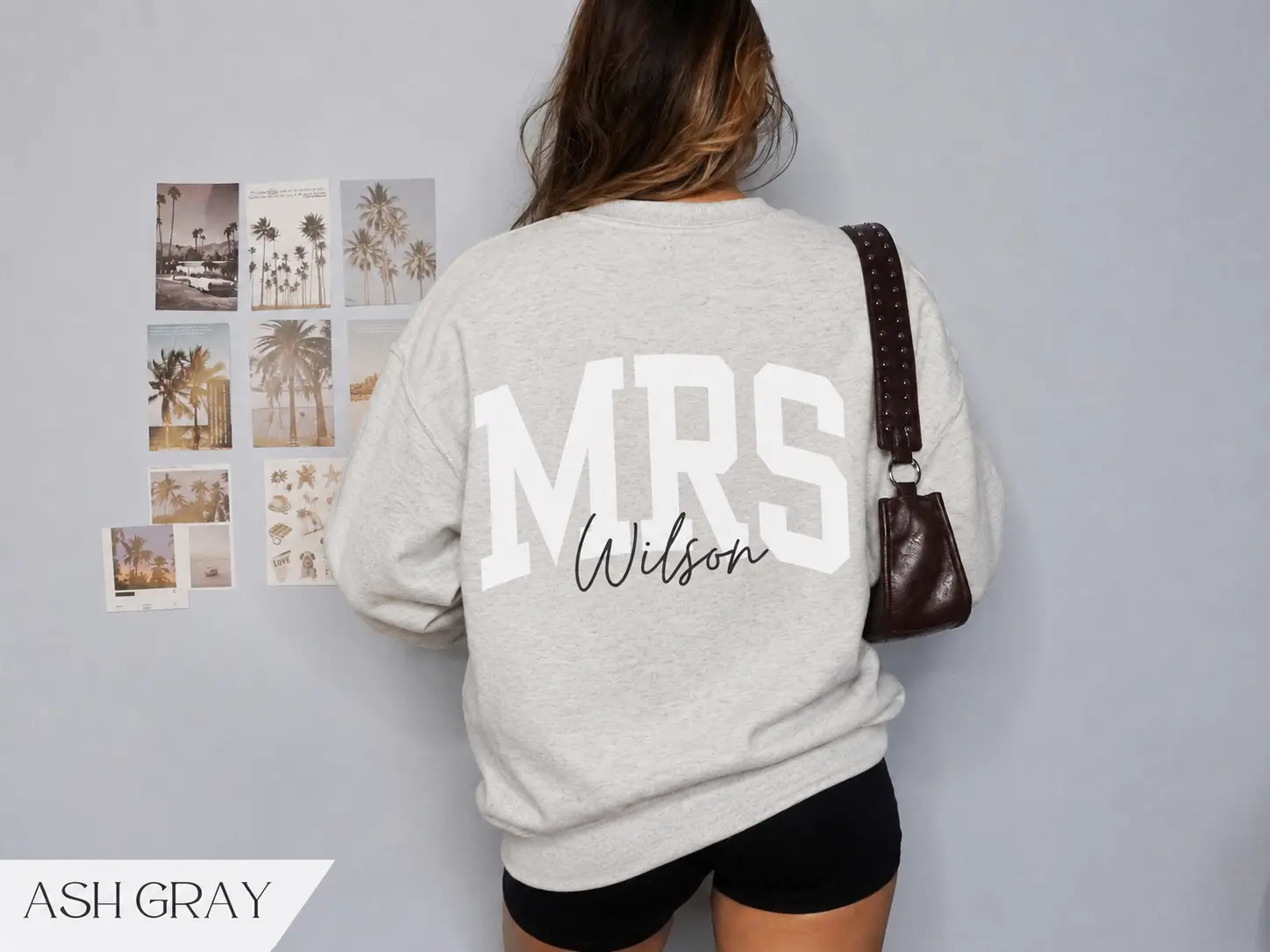 Women's Cotton Fabric Top - Custom Mrs Last Name Sweatshirt, Personalized Bride Gift, Future Wifey Honeymoon Item, Best Friend Wedding Engagement Gift with Flattering Fit