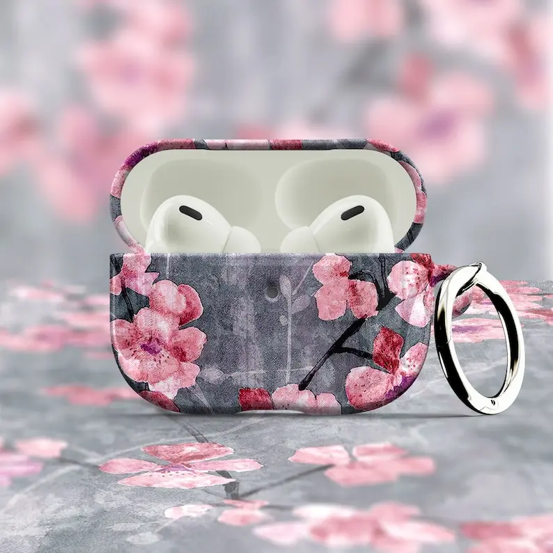 [Print] Cherry Blossom Slate AirPods Case, AirPod Cases
