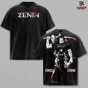 Wash Tee Maki Zenin – Heavenly Restriction Weapon Master, Jujutsu Kaisen Anime Shirt, Acid Washed Heavy Cotton, Oversized Fit Unisex, Double Print Front & Back, Vintage Anime Streetwear