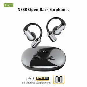 HTC NE50 open-ear headphones, removable battery, four batteries for long-lasting battery life, high-quality wireless earphones, Bluetooth 6.0 waterproof earphones