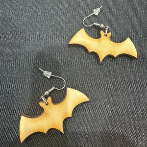 Laser engraved bat earrings | hypo allergenic | surgical steel | wildlife earrings | jewelry