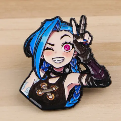 Cute Punk Girl Design Zinc Alloy Enamel Badge Brooch Pin Clip, Unisex Fashion Accessory, Perfect Gift for All Seasons, Durable Metal Pins