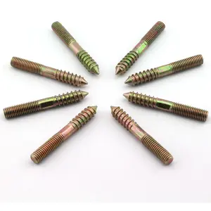 8 Pack M10 3 Inch Double Headed Self-Tapping Hanger Bolts Screws for Furniture