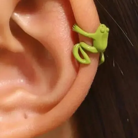 Cute Cartoon Frog Design Ear Cuff, Fashionable Earrings, Fashionable Jewelry for Women & Men, Trendy All-match & Exquisite Jewelry for Birthday Gift