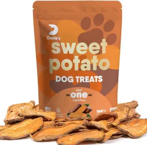 Davie's Naturals Sweet Potato Dog Treats - High Fiber Chews for Dogs - Made in USA