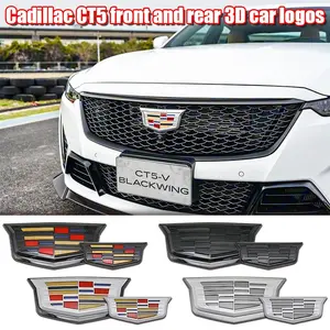 Cadillac Ct5 Front and Rear Emblems, Premium Badge Replacement Set for Stylish Car Decoration, Rust-Resistant and Precisely Fit