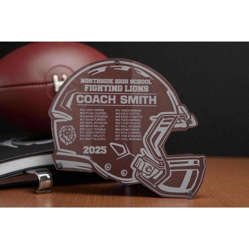 Personalized Football Coach Gift Plaque, Custom Engraved Football Coach Gift, End of Season Banquet Gift for Coaches & Players,