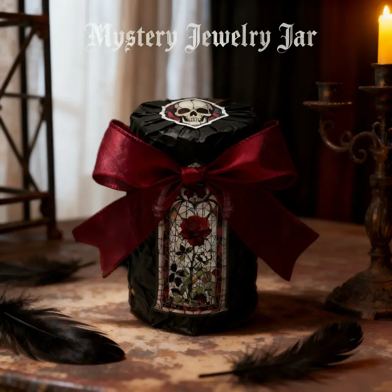 【Gift-Wrapped】Light Goth Jewelry Jar – Unique Birthady Gift Costume Jewelry for Her, Perfect Bestie Surprise ,Antique jewelry set summerwins