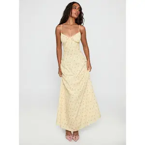 Members Only Maxi Dress Yellow Floral