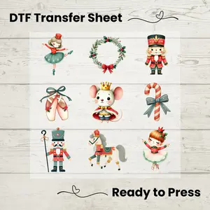 Nutcracker Christmas DTF, Dtf Transfer Sheet, Ready to Press, Custom Dtf, DIY Heat Transfer, Ballet Lover Gift, Holiday Sweater