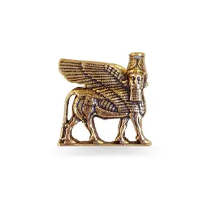 Lamassu Winged Bull Lapel Pin - Elegant Design with Winged Bull Motif, Ideal for Personalizing Clothing and Accessories