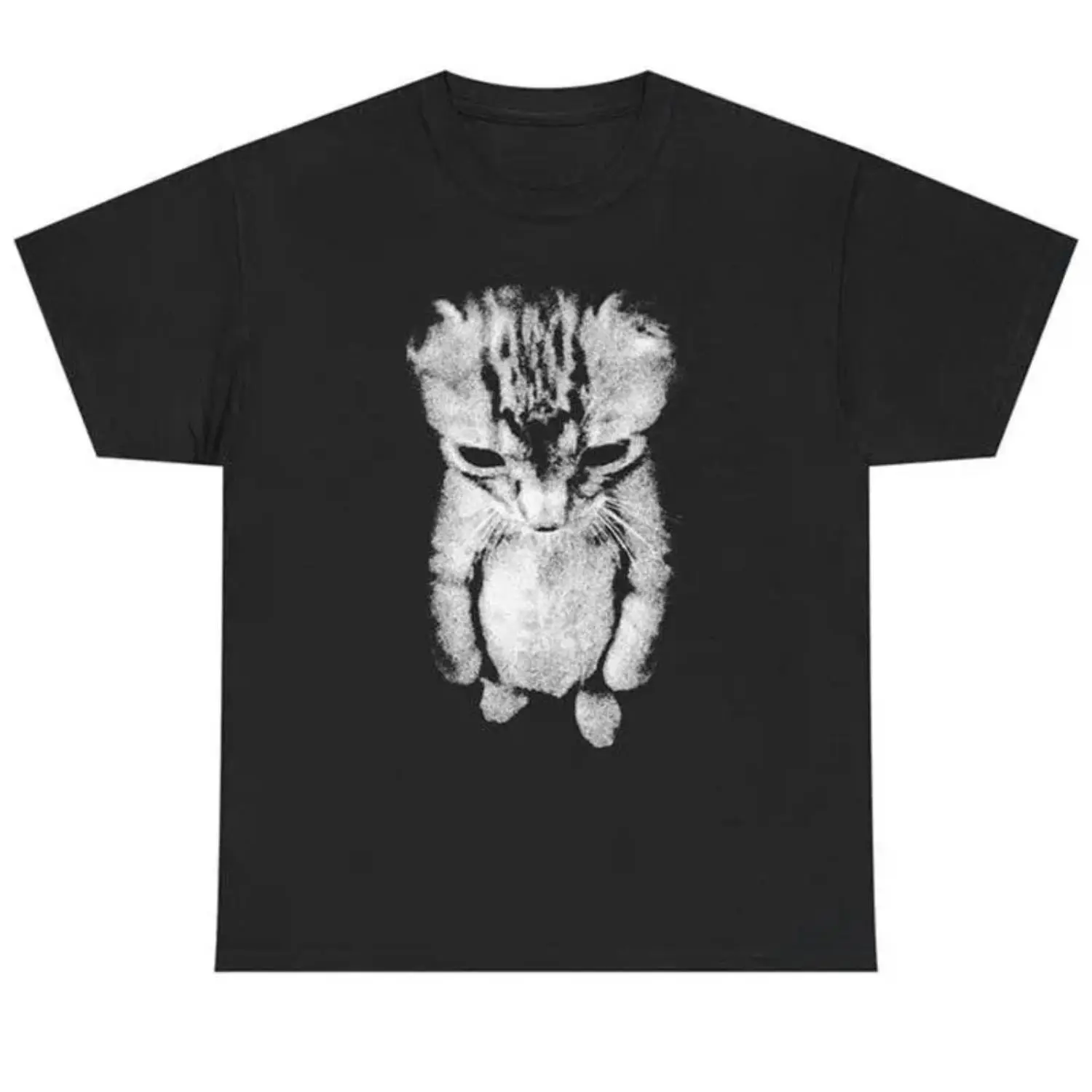 Funny Cat Graphic T-Shirt for Women, Casual Cute Animal Aesthetic Crew Neck Top, Lightweight Short Sleeve Loose-Fitting 100% Cotton