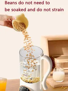 A breakfast essential for early risers! Stainless steel blades — 47.34 oz nut, milk, soy, and oat grinder; built-in heating baby food warmer; delayed start safety features; multifunctional blender for juice and almonds, no batteries required.