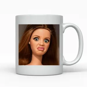 Funny Reaction Coffee Cup - Ew Face Meme Gift - Disgusted Doll Face Mug - Sarcastic Doll Expression - Weird and Hilarious Office Decor Mug
