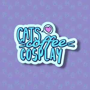 Cute-Matte Cats Coffee Cosplay Sticker |Matte Sticker| 3"x2.15"