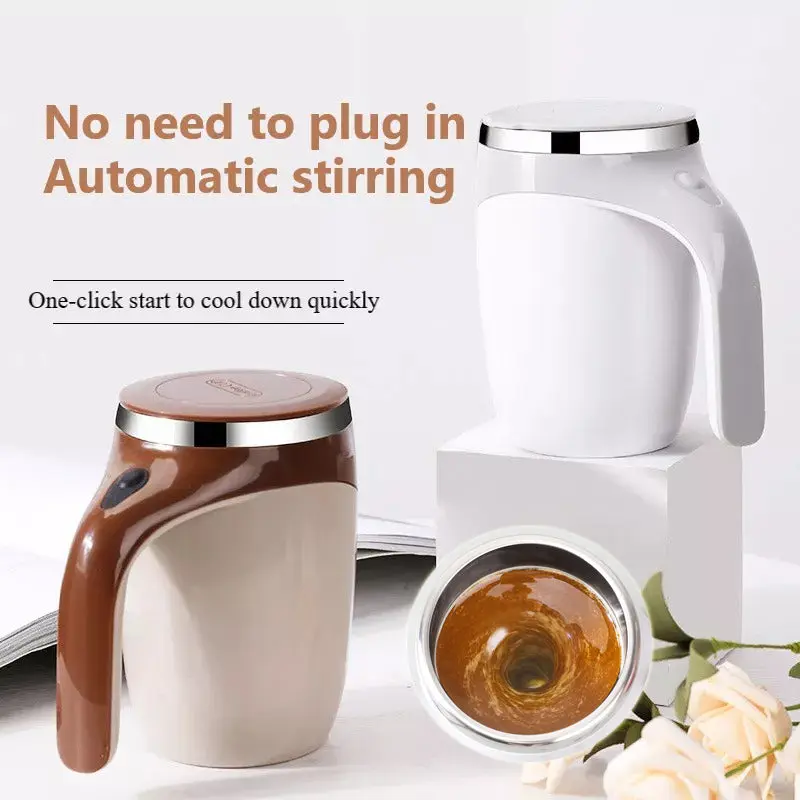 Rechargeable Self-Stirring Coffee Mug – Automatic Electric Magnetic Mixing Cup, Rotating Drink Mixer for Coffee, Milk, Tea & Milkshakes